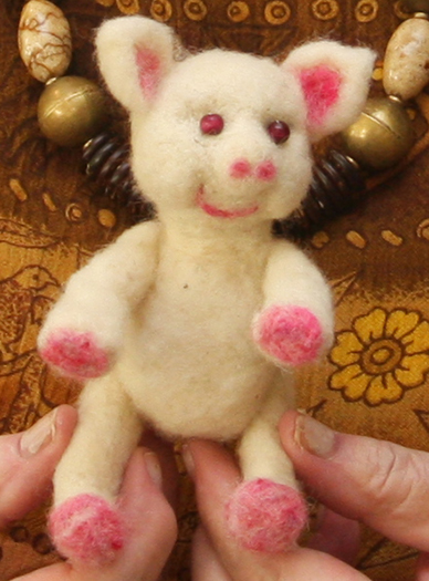 <b>Barbara Sines</b> and her Needle Felted Pig - so cute - ST20110926-10